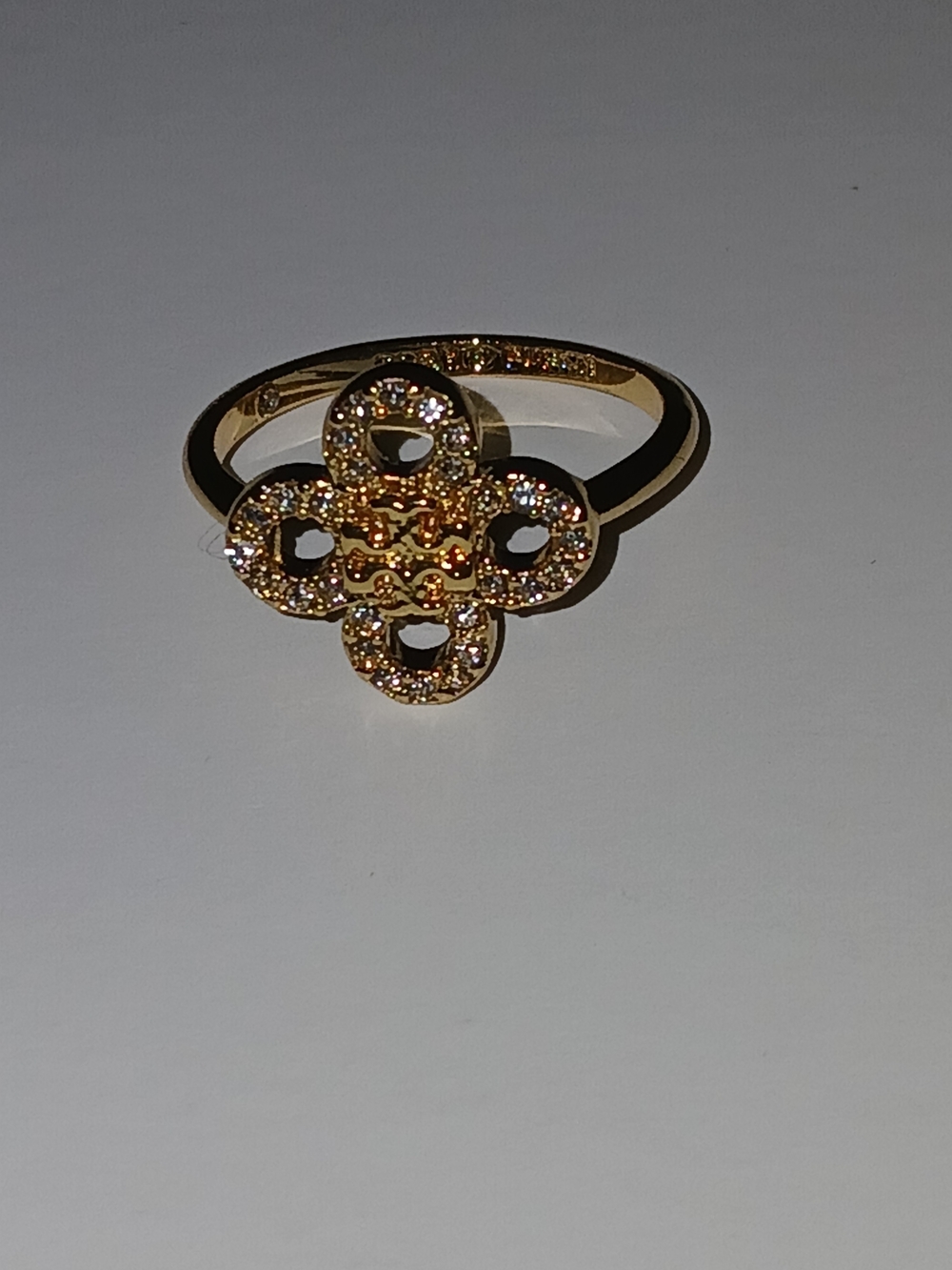 Authentic Tory Burch Kira Clover Pave` Ring Size 7 - Picture 3 of 5